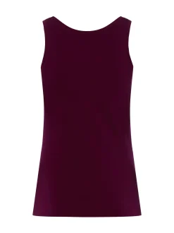 Marie Lund Damen Top in aubergine - Ausschnitt: Rundhals