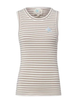 Marie Lund Damen Top in melange weiß - Ärmel: ohne Arm