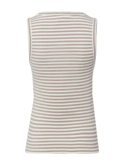 Marie Lund Damen Top in melange weiß - Ärmel: ohne Arm