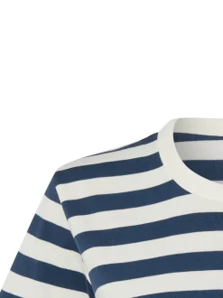 Marie Lund Damen T-Shirt in indigo ecru - Ärmel: kurzarm
