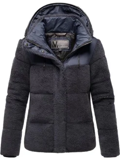 Marikoo Damen Kapuzenplüschjacke - Kaguraa 16 in marine
