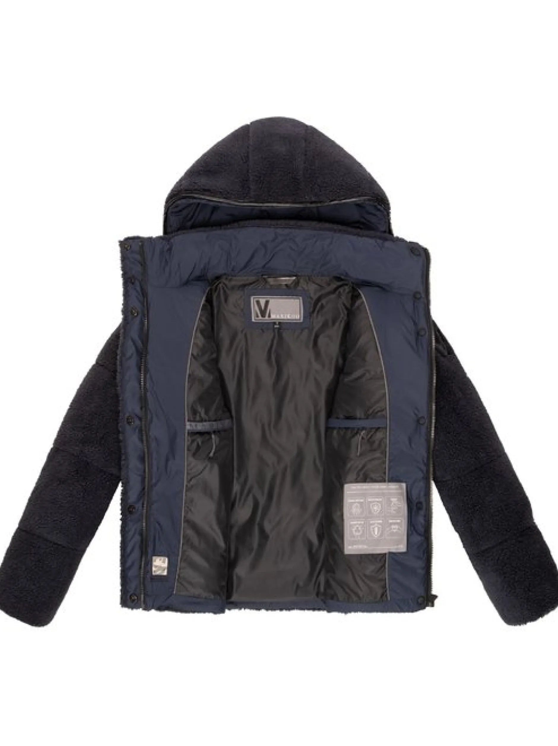 Marikoo Damen Kapuzenplüschjacke - Kaguraa 16 in marine