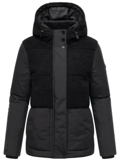 Marikoo Damen Plüschjacke - Sheeta 16 in schwarz