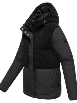 Marikoo Damen Plüschjacke - Sheeta 16 in schwarz