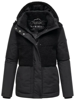 Marikoo Damen Plüschjacke - Sheeta 16 in schwarz