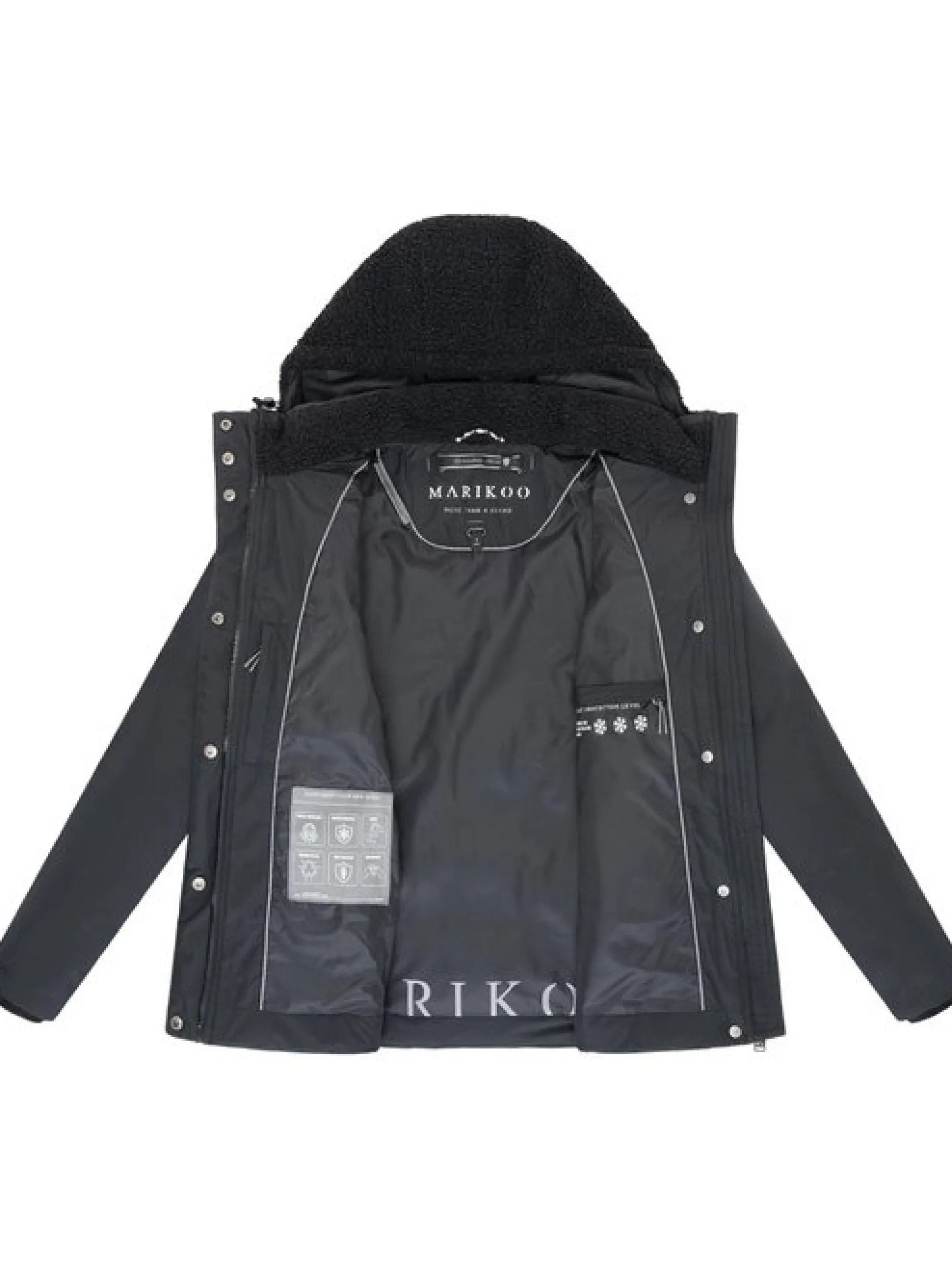Marikoo Damen Plüschjacke - Sheeta 16 in schwarz