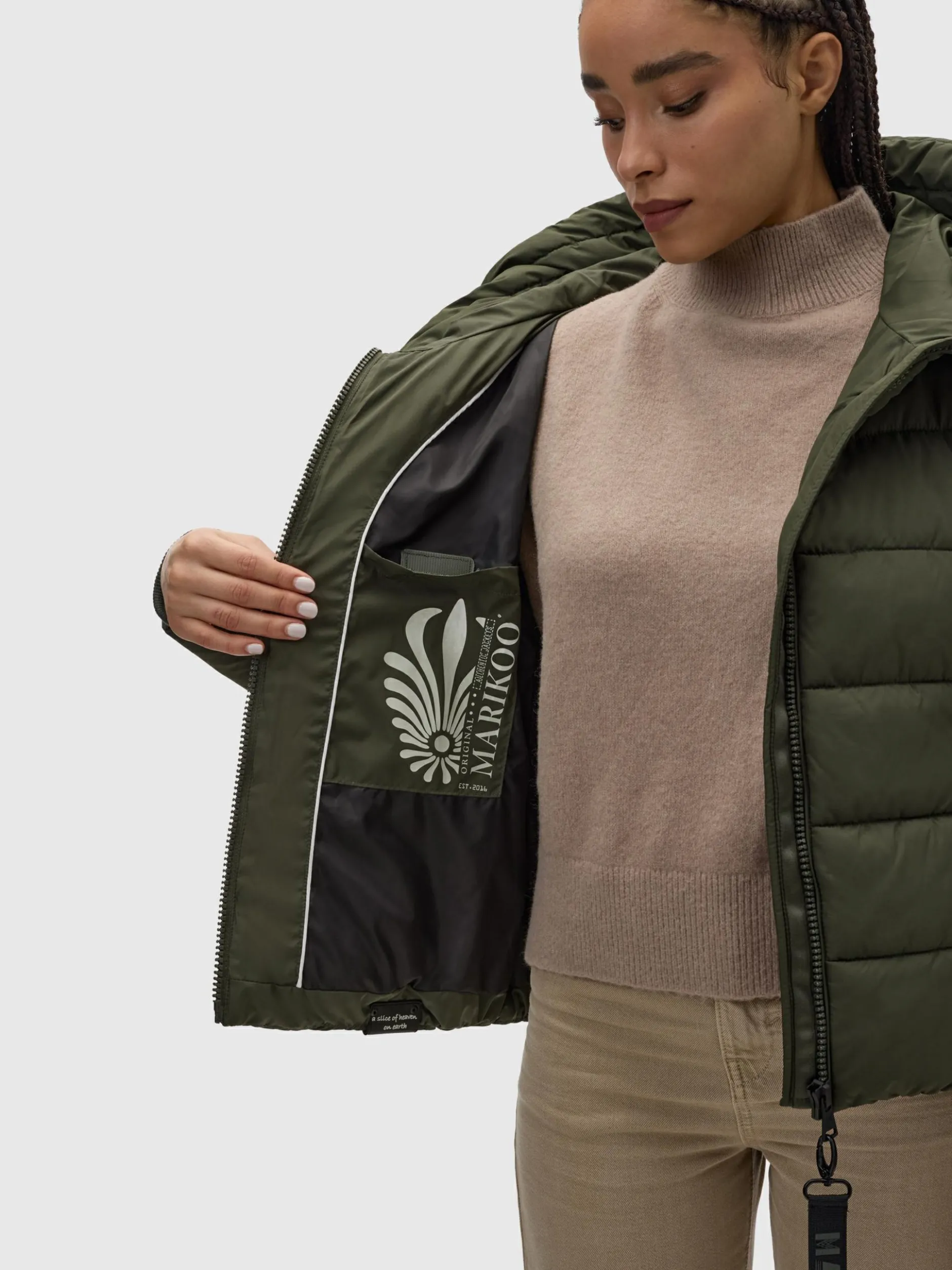 Marikoo Damen Steppjacke - Amayaa-1 in oliv