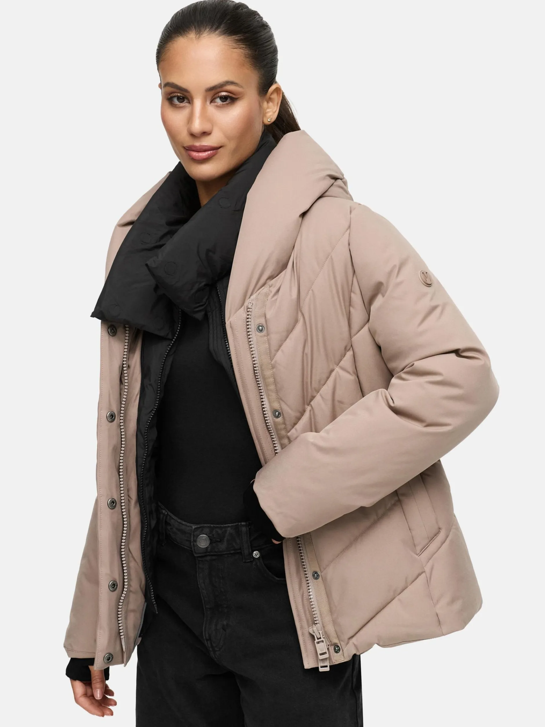 Marikoo Damen Steppjacke - Nadiraa 16 in taupe