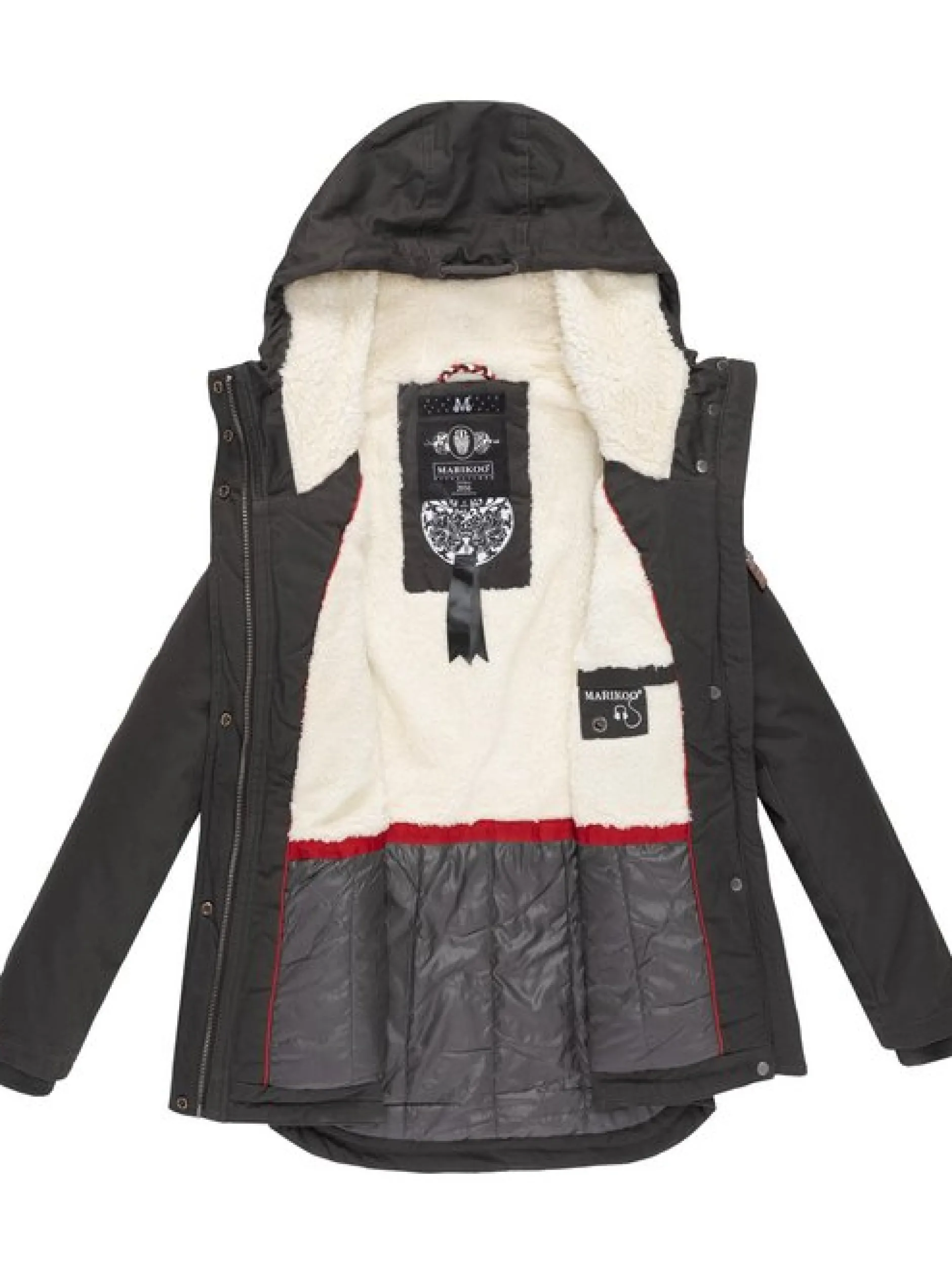 Marikoo Damen Winterjacke - Bikoo in anthrazit