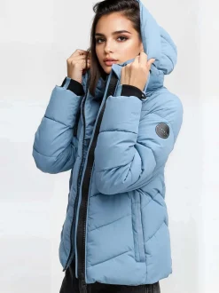 Marikoo Damen Winterjacke - Sahnemausii in hellblau