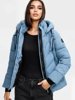 Marikoo Damen Winterjacke - Sahnemausii in hellblau