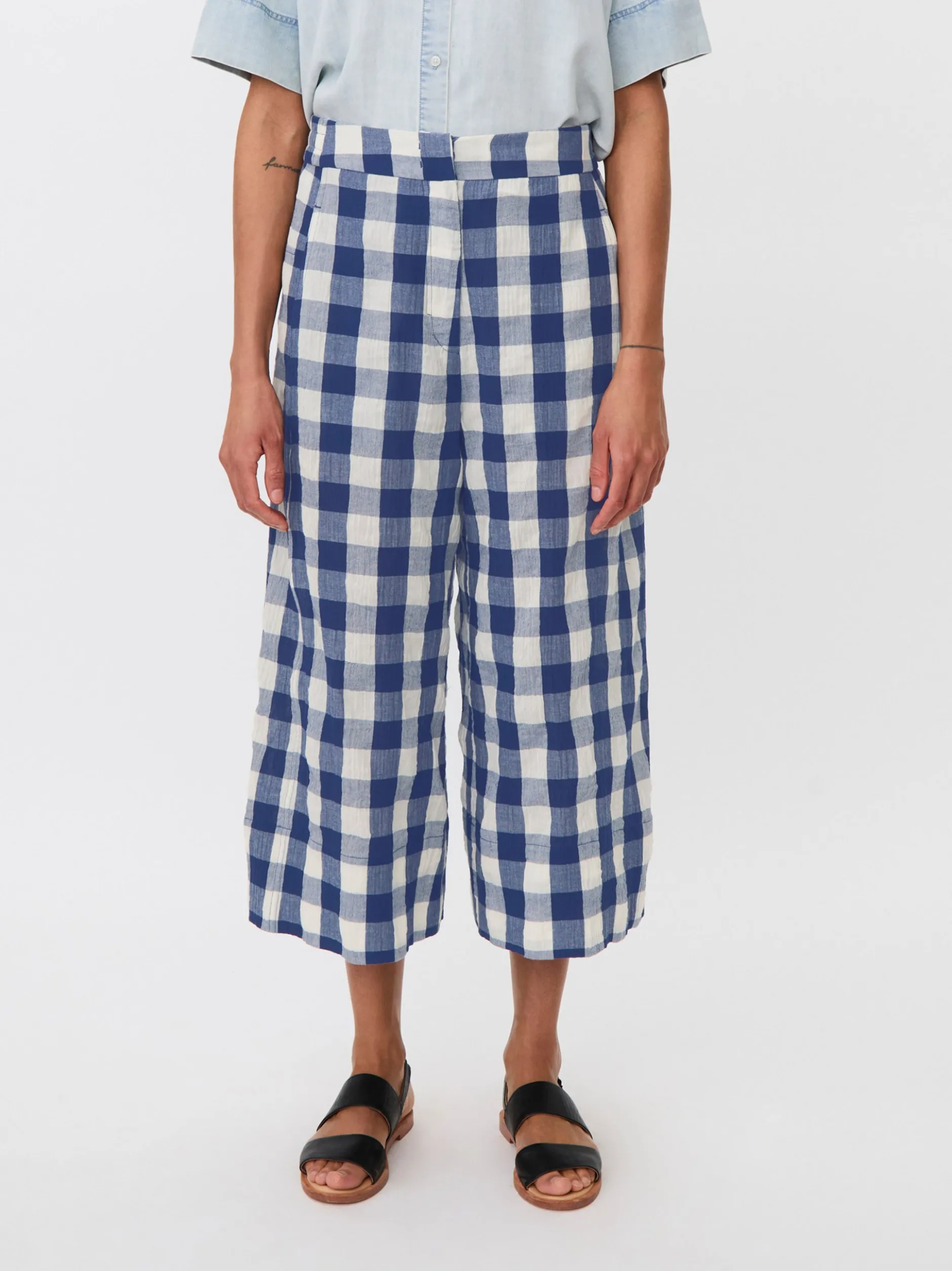 Masai Damen 3/4 Culotte in blau weiß
