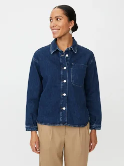 Masai Damen Jeansbluse in blau denim - Ärmel: langarm