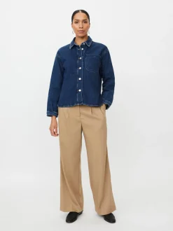 Masai Damen Jeansbluse in blau denim - Ärmel: langarm
