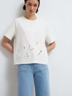 Mavi Damen T-Shirt in weiß - Ausschnitt: Rundhals