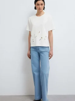 Mavi Damen T-Shirt in weiß - Ausschnitt: Rundhals
