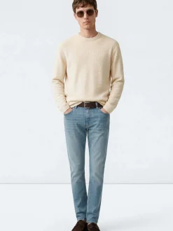 Mavi Herren Pullover in sand - Ausschnitt: Rundhals