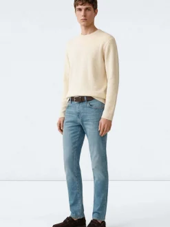 Mavi Herren Pullover in sand - Ausschnitt: Rundhals