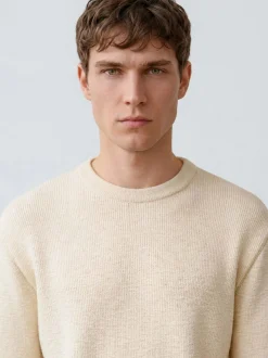 Mavi Herren Pullover in sand - Ausschnitt: Rundhals