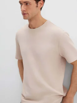 Mavi Herren T-Shirt in beige - Ausschnitt: Rundhals