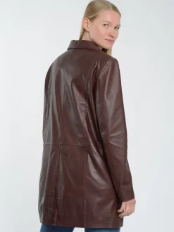 Maze Damen Lederblazer in braun