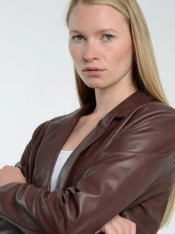 Maze Damen Lederblazer in braun
