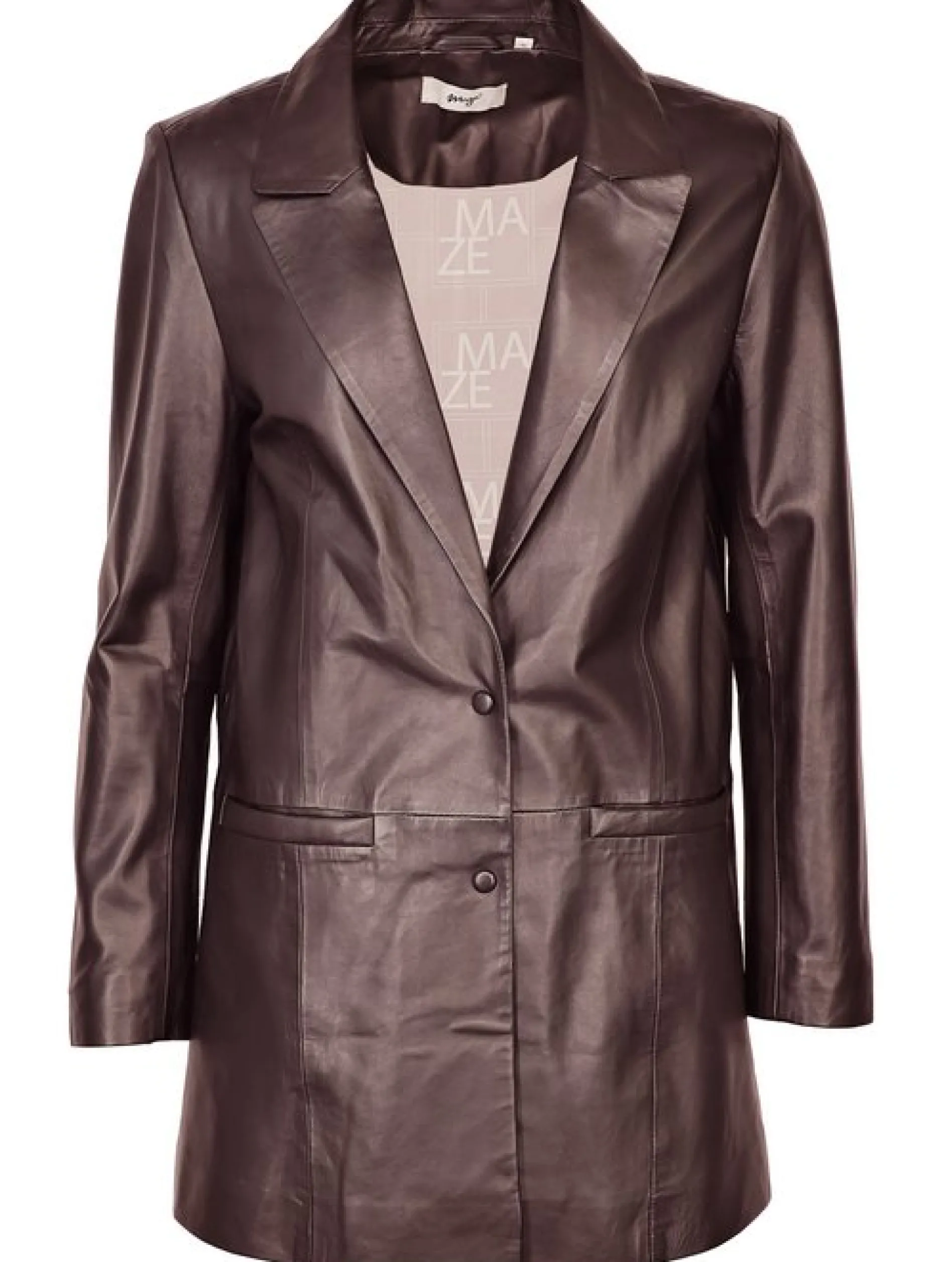 Maze Damen Lederblazer in braun