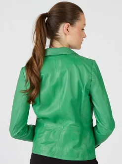 Maze Damen Lederblazer in grün
