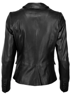 Maze Damen Lederblazer in schwarz