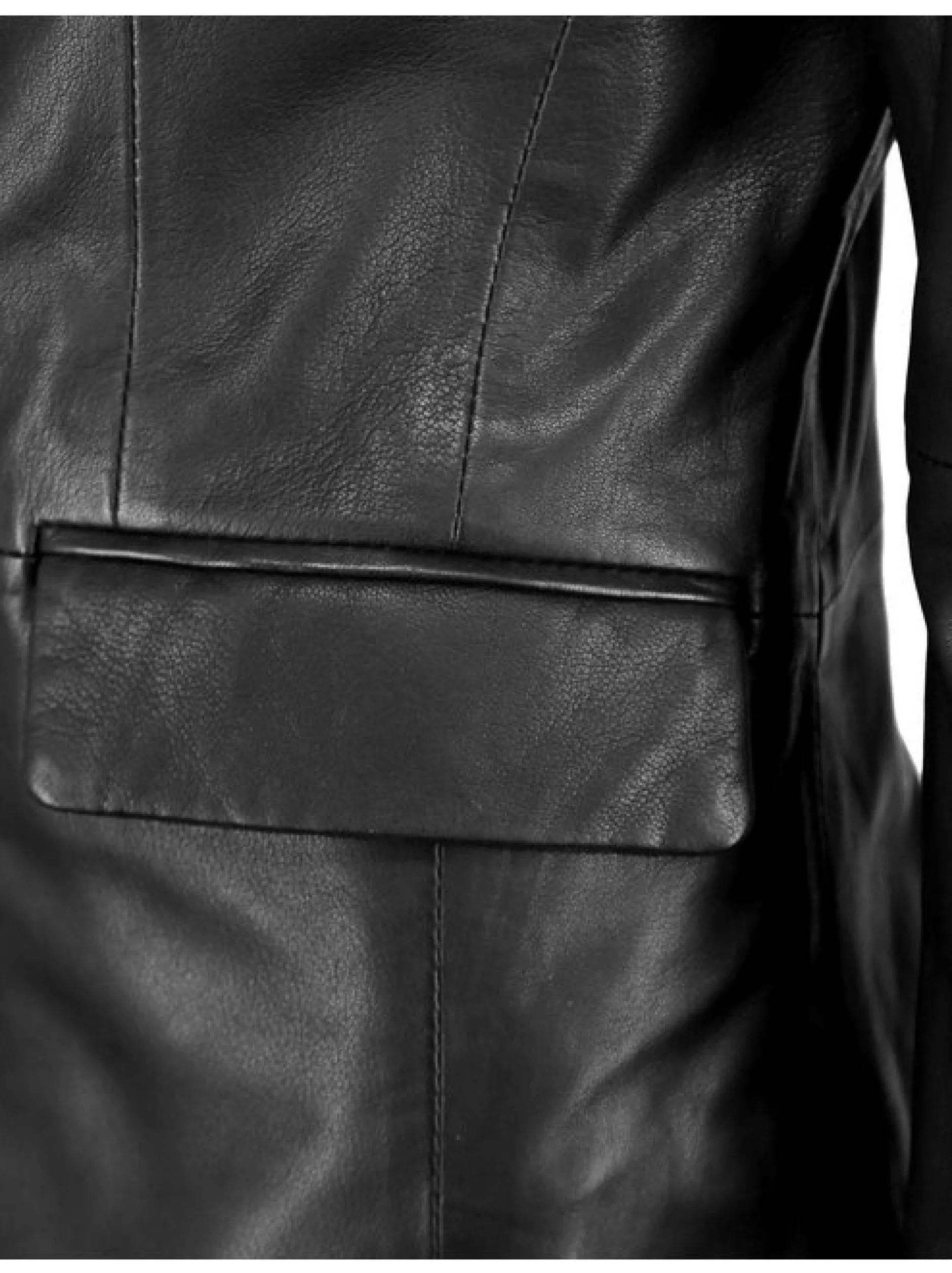 Maze Damen Lederblazer in schwarz