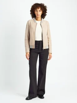 Maze Damen Lederblouson in lila