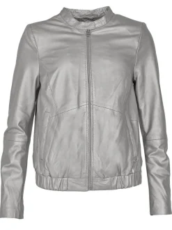 Maze Damen Lederblouson in silber