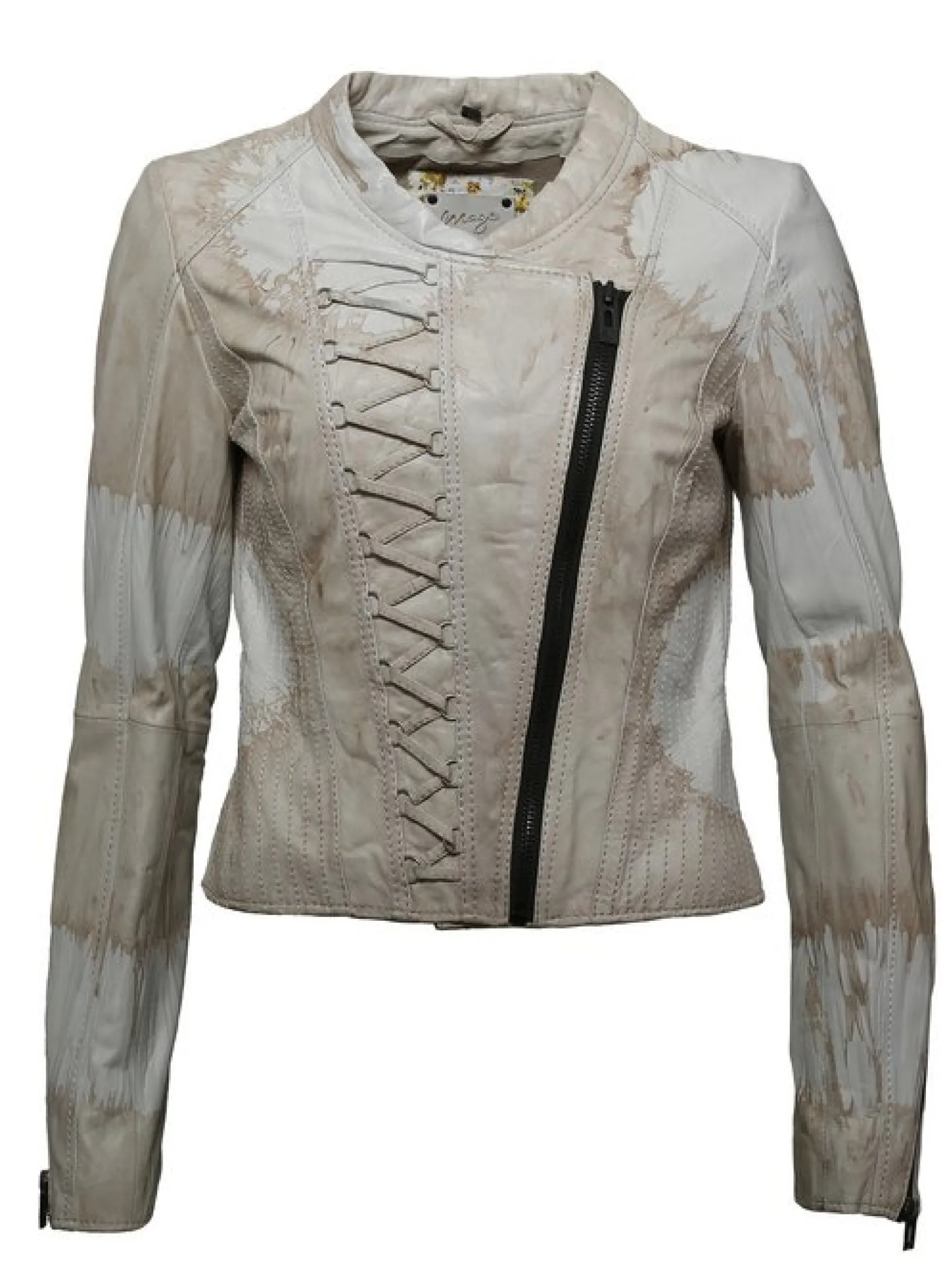 Maze Damen Lederjacke in beige