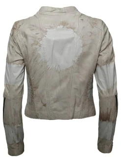 Maze Damen Lederjacke in beige