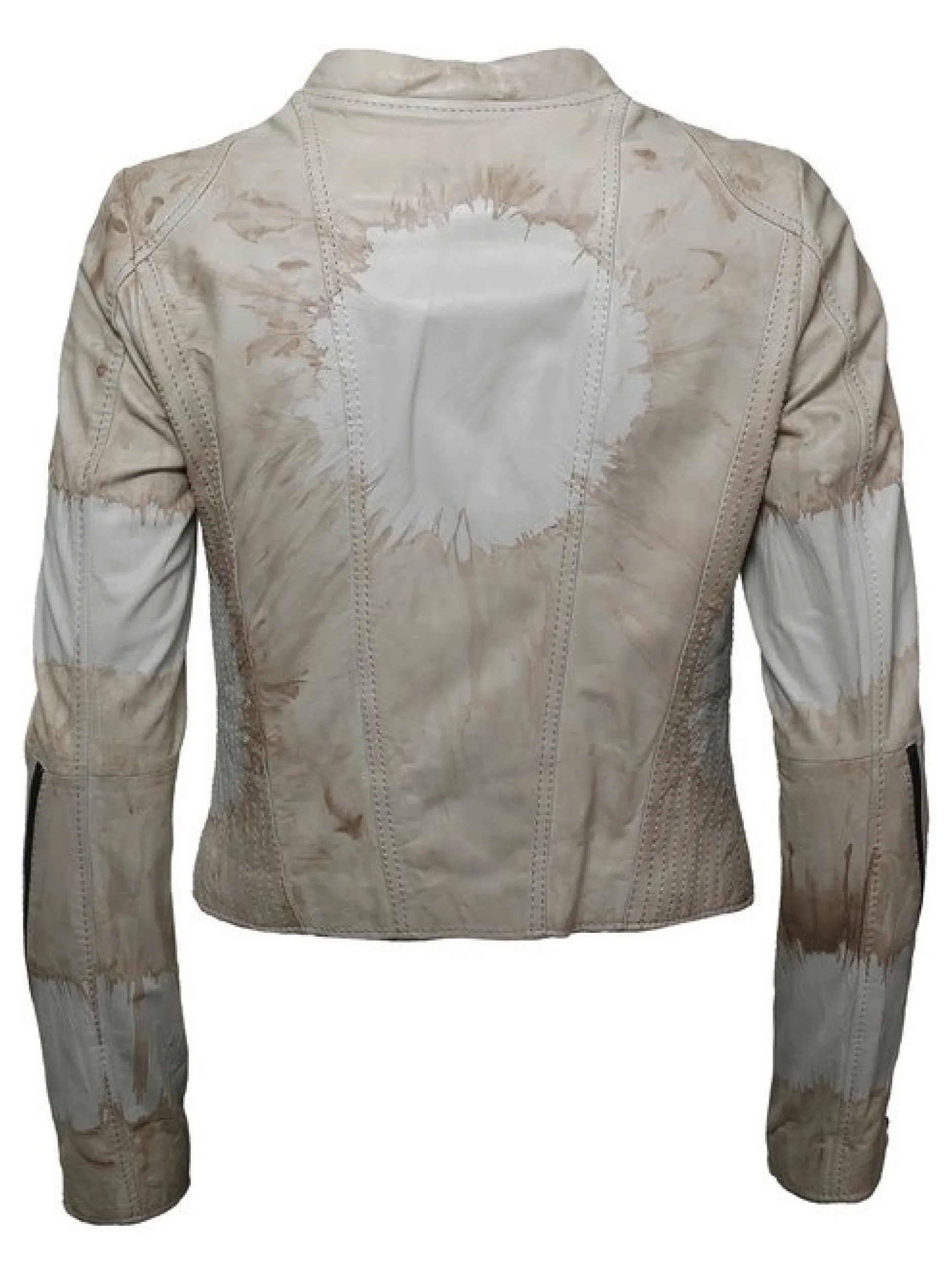 Maze Damen Lederjacke in beige