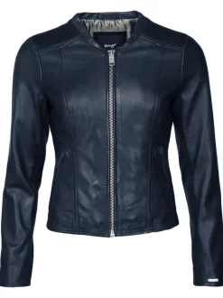 Maze Damen Lederjacke in blau
