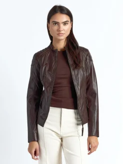 Maze Damen Lederjacke in braun