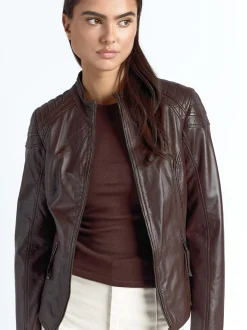 Maze Damen Lederjacke in braun
