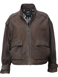 Maze Damen Lederjacke in braun
