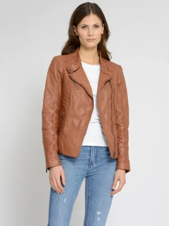 Maze Damen Lederjacke in cognac