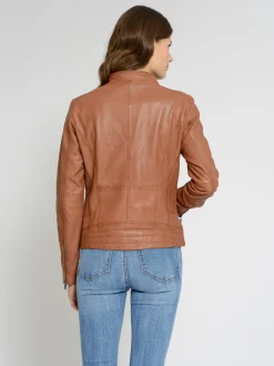 Maze Damen Lederjacke in cognac