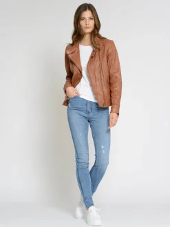 Maze Damen Lederjacke in cognac