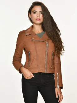 Maze Damen Lederjacke in cognac