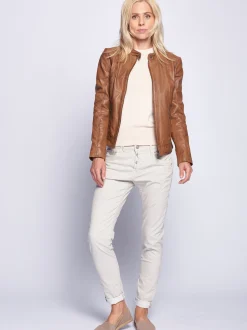 Maze Damen Lederjacke in cognac