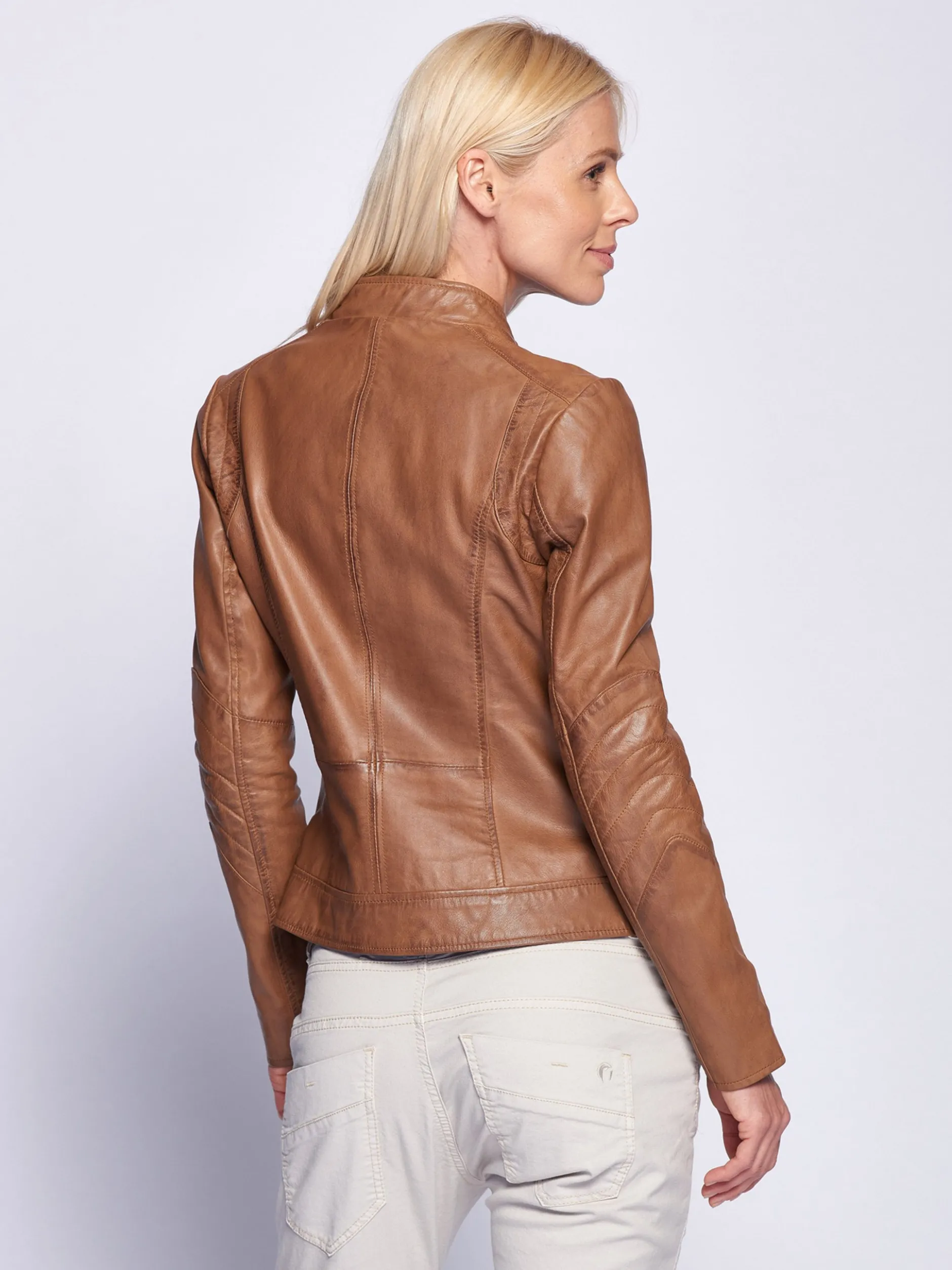 Maze Damen Lederjacke in cognac