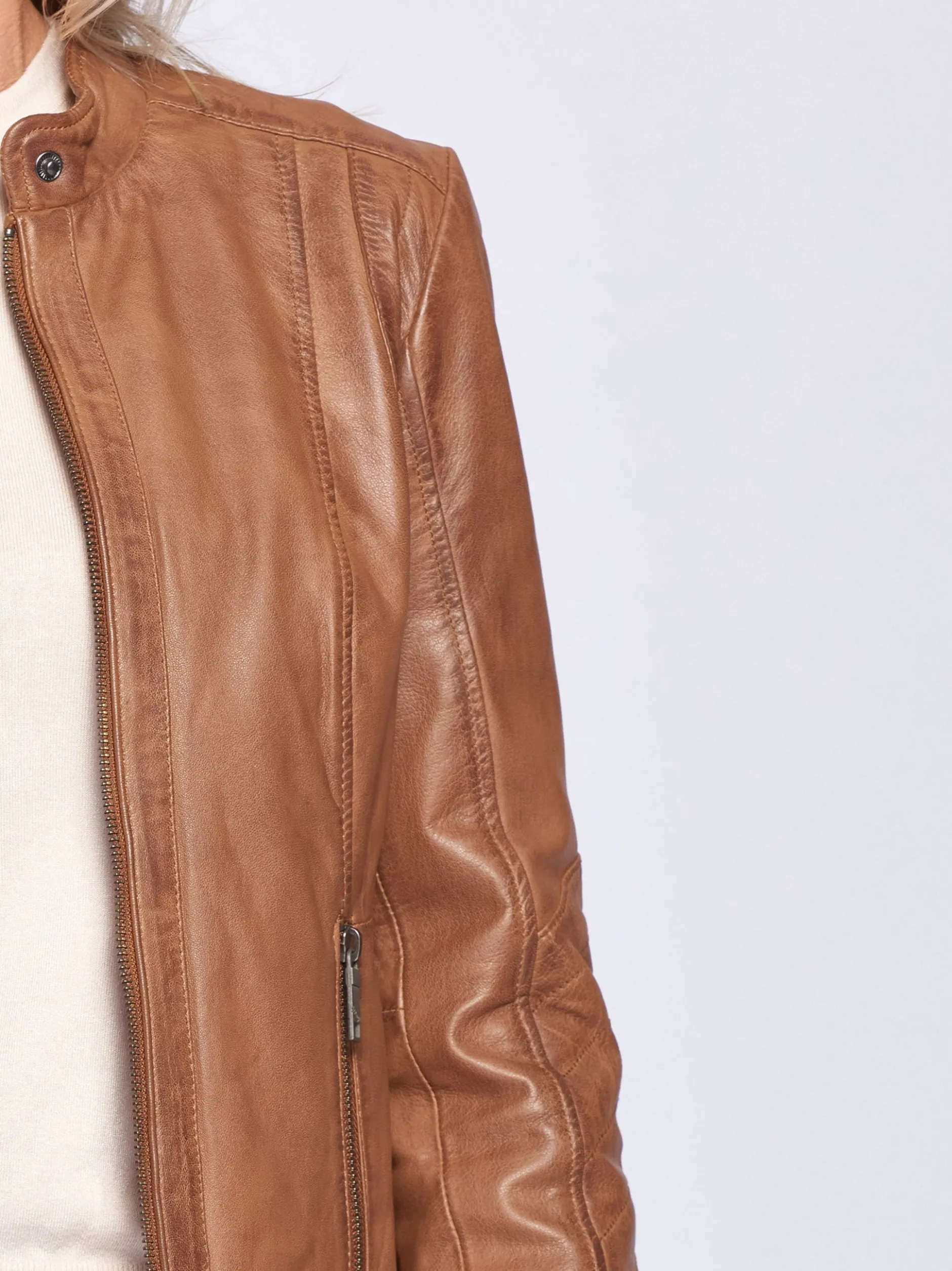 Maze Damen Lederjacke in cognac