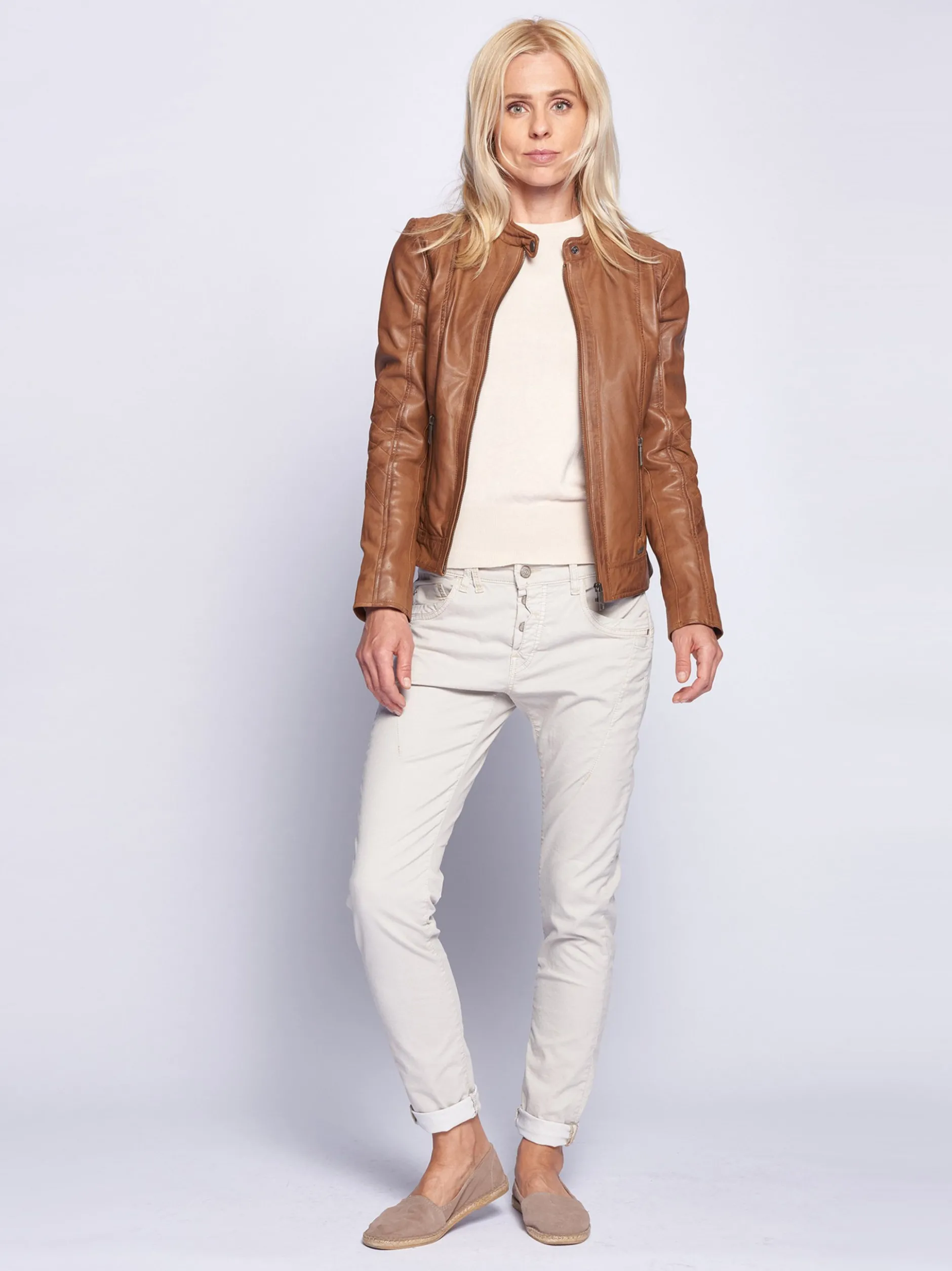 Maze Damen Lederjacke in cognac