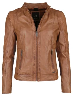 Maze Damen Lederjacke in cognac