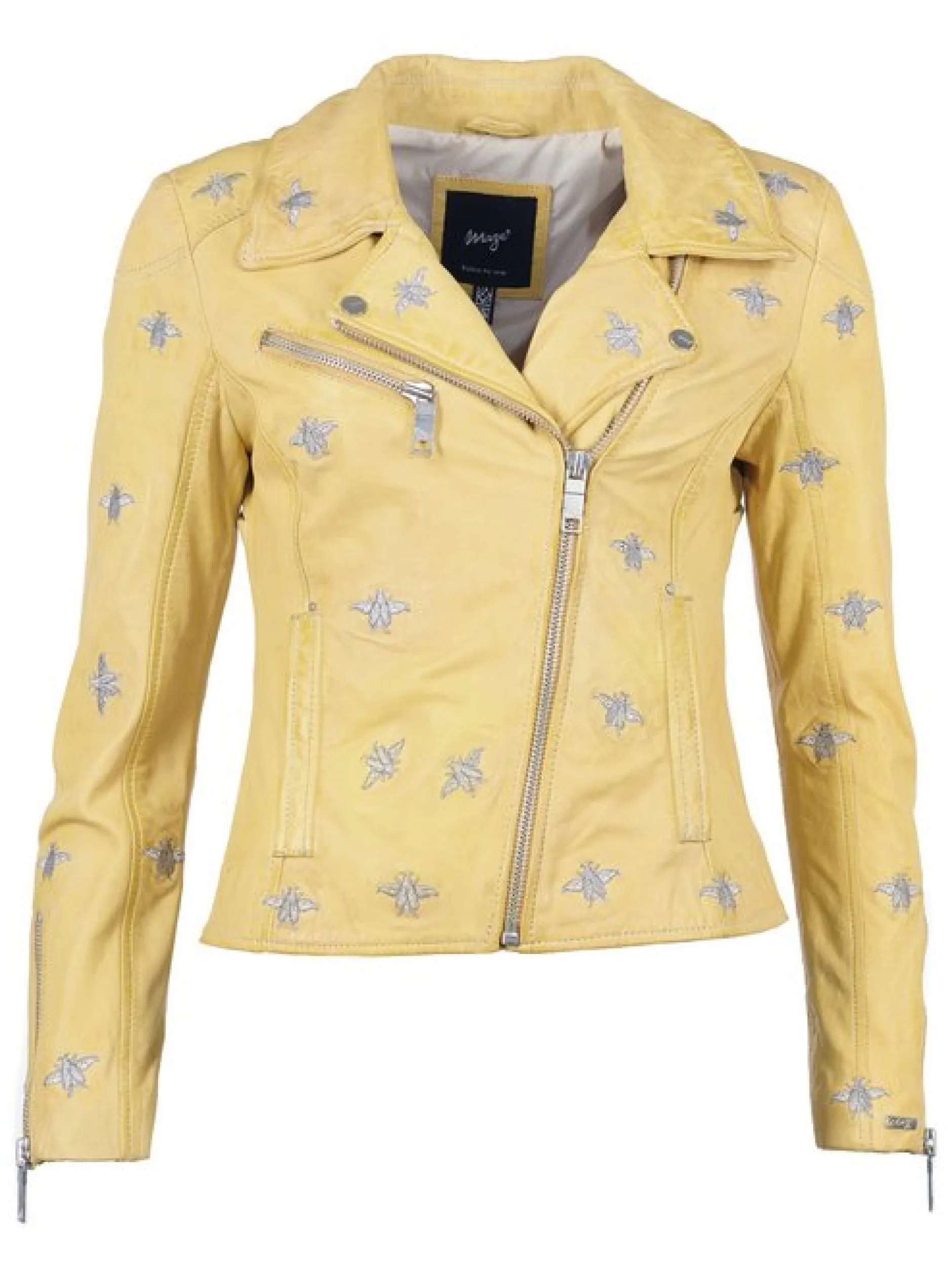 Maze Damen Lederjacke in gelb