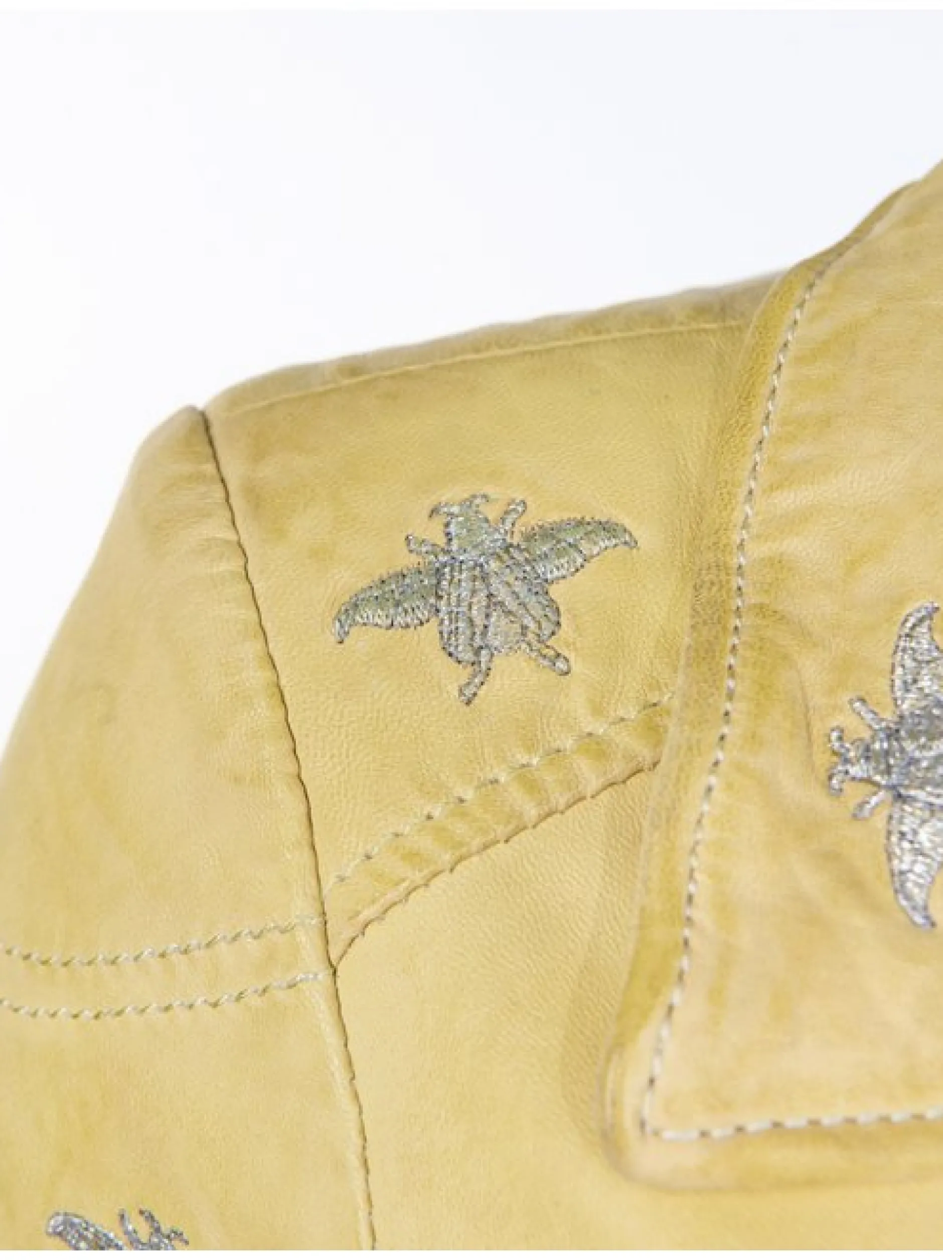 Maze Damen Lederjacke in gelb